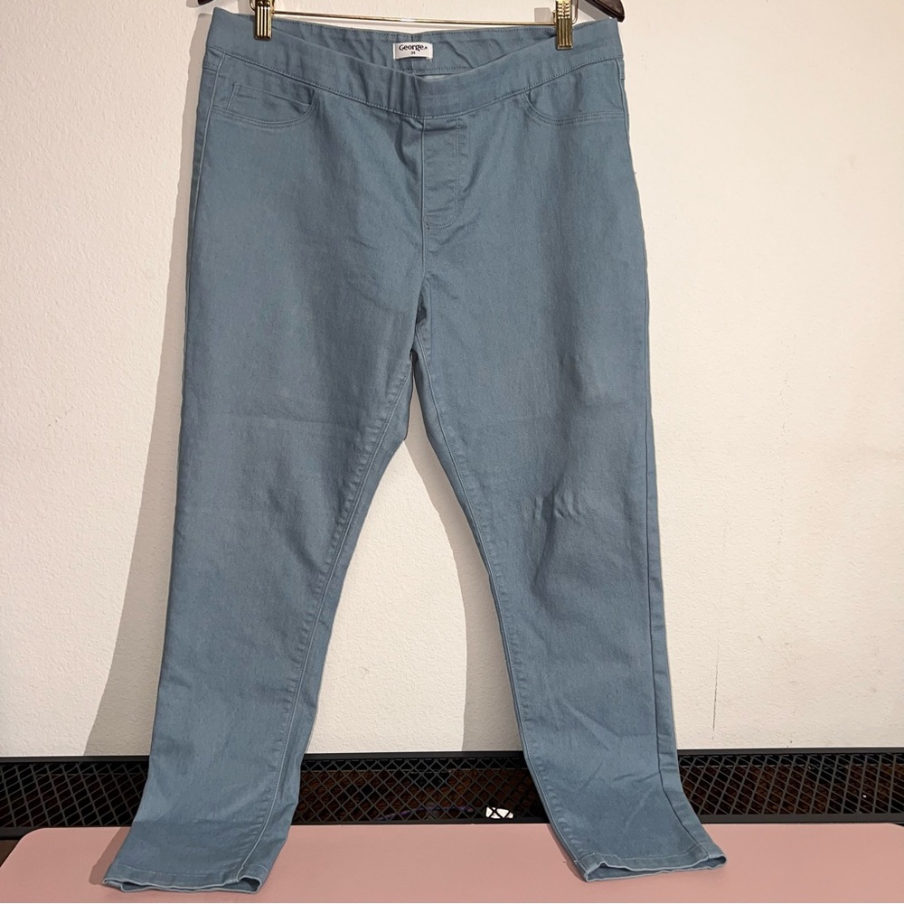 34 George Regular Denim Blue‎ Jean Pants Classic Straight Original Extra Stretch